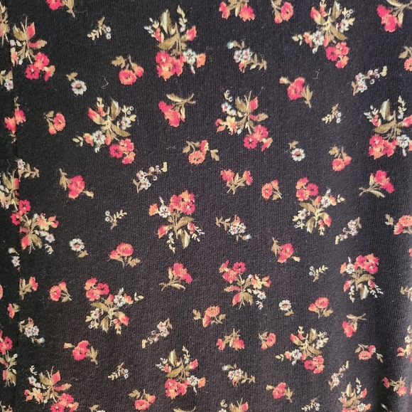 Laura Ashley 100% Cotton Dark Blue Ditsy Floral Midi Dress, Sz M EUC - Picture 4 of 8